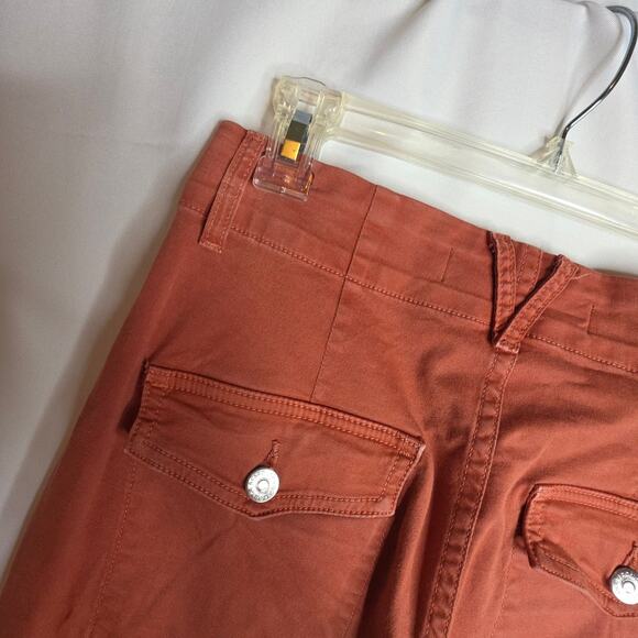Veronica Beard Sz26/2 Terracotta Arya HighRise Straight jean cargo pants button - Picture 12 of 16